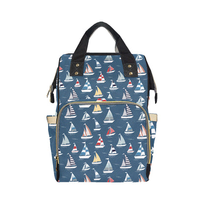 Sailing Ships Pattern Print Design A04 Diaper Bag Backpack