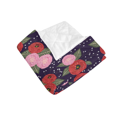 Camellia Pattern Print Design CM02 Premium Quilt