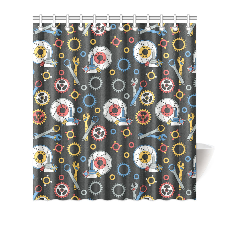 Mechanic Pattern Print Design 01 Shower Curtain