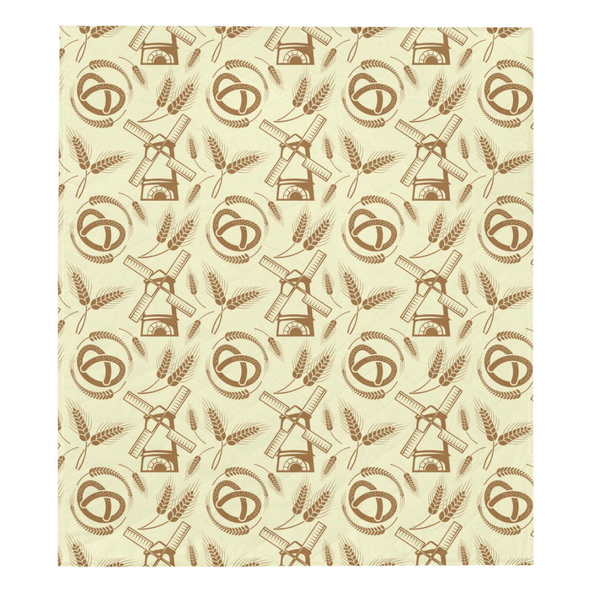 Agricultural Windmills Print Design 03 Premium Quilt
