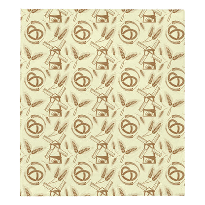 Agricultural Windmills Print Design 03 Premium Quilt