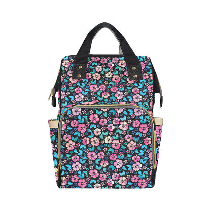 Pink Hibiscus Hawaiian Flower Diaper Bag Backpack