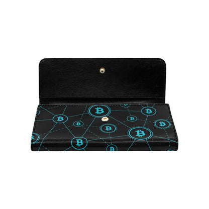 Cryptocurrency Pattern Print Design 01 Women's Trifold Wallet