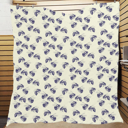 Bee Pattern Print Design 02 Premium Quilt