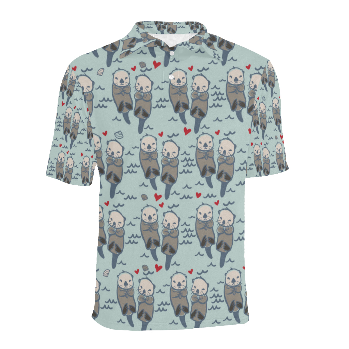 Sea Otter Pattern Print Design 03 Men Polo Shirt