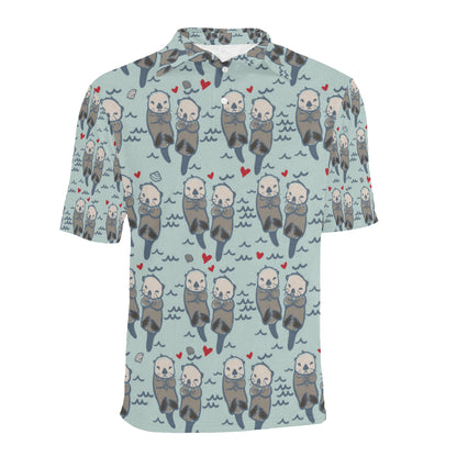 Sea Otter Pattern Print Design 03 Men Polo Shirt