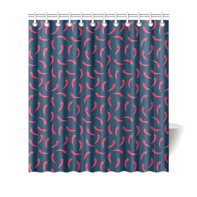 Chilli Pepper Pattern Print Design 03 Shower Curtain