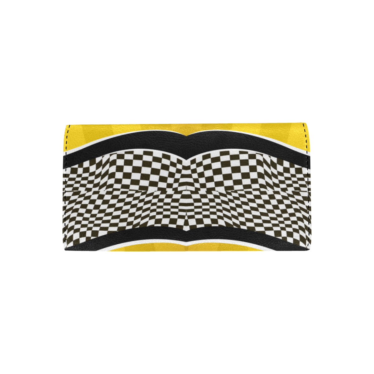 Checkered Pattern Print Design 02 Women's Trifold Wallet