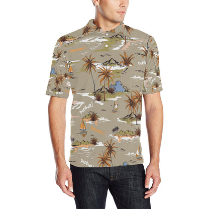 Pacific island Pattern Print Design A05 Men Polo Shirt