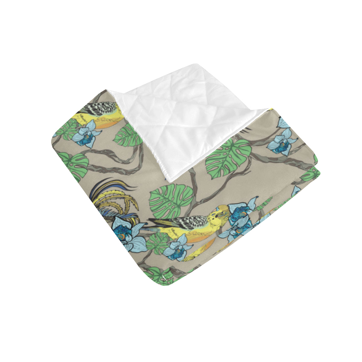 Parakeet Pattern Print Design A02 Premium Quilt