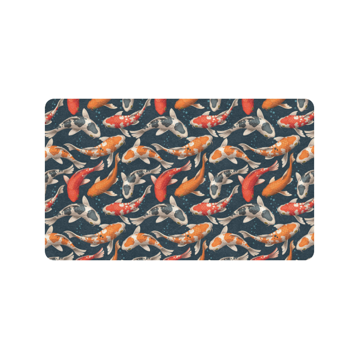 Koi Carp Cute Design Themed Print Rubber Doormat