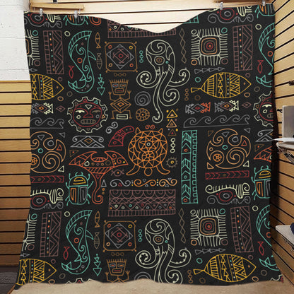 Polynesian Pattern Print Design A04 Premium Quilt