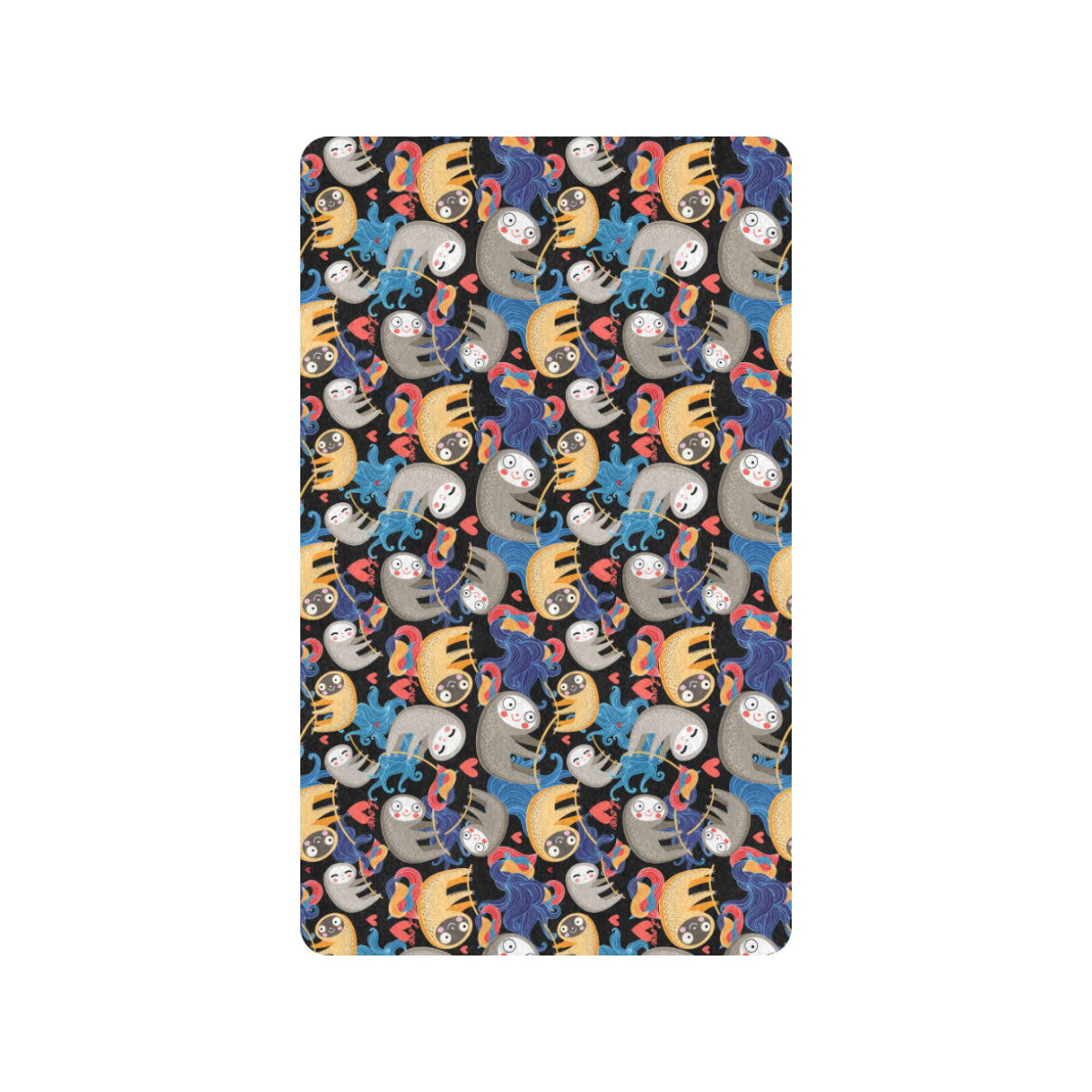 Sloth Cartoon Design Themed Print Rubber Doormat