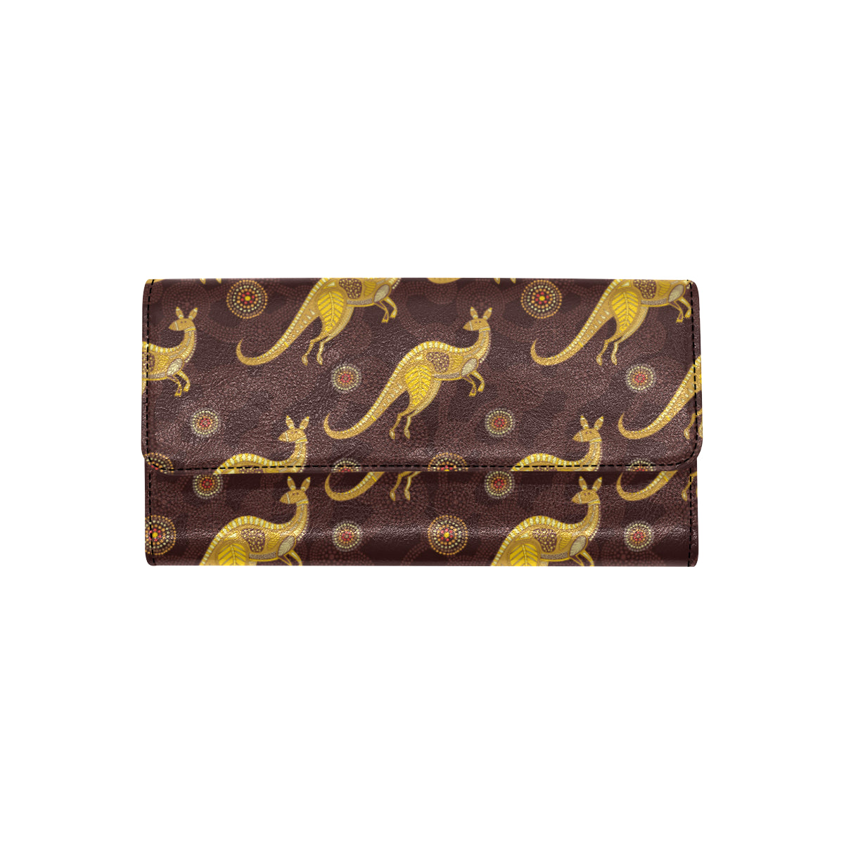 Kangaroos Aboriginal Pattern Print Design 08 Women's Trifold Wallet