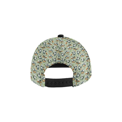 Panda Bear Design Bamboo Print Snapback Cap