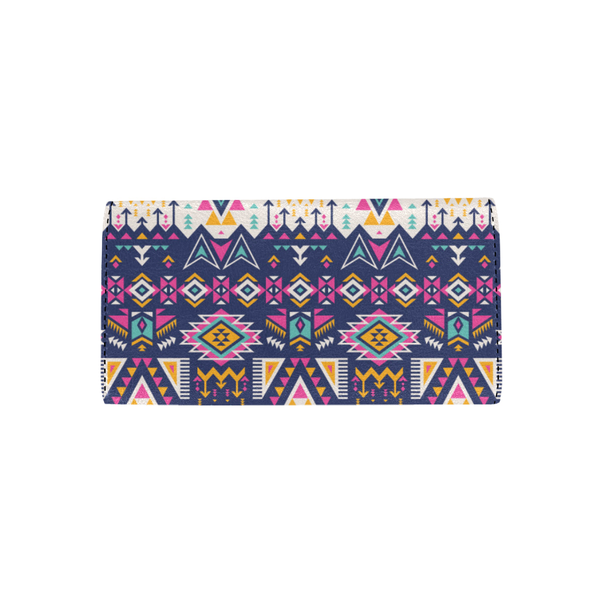 Pink Tribal Aztec native american Women's Trifold Wallet