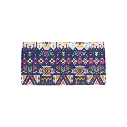 Pink Tribal Aztec native american Women's Trifold Wallet