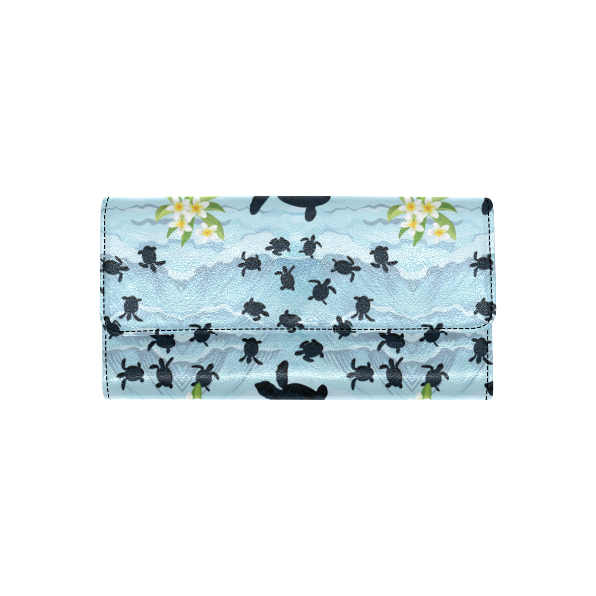 Sea Turtle Pattern Print Design T011 Women's Trifold Wallet