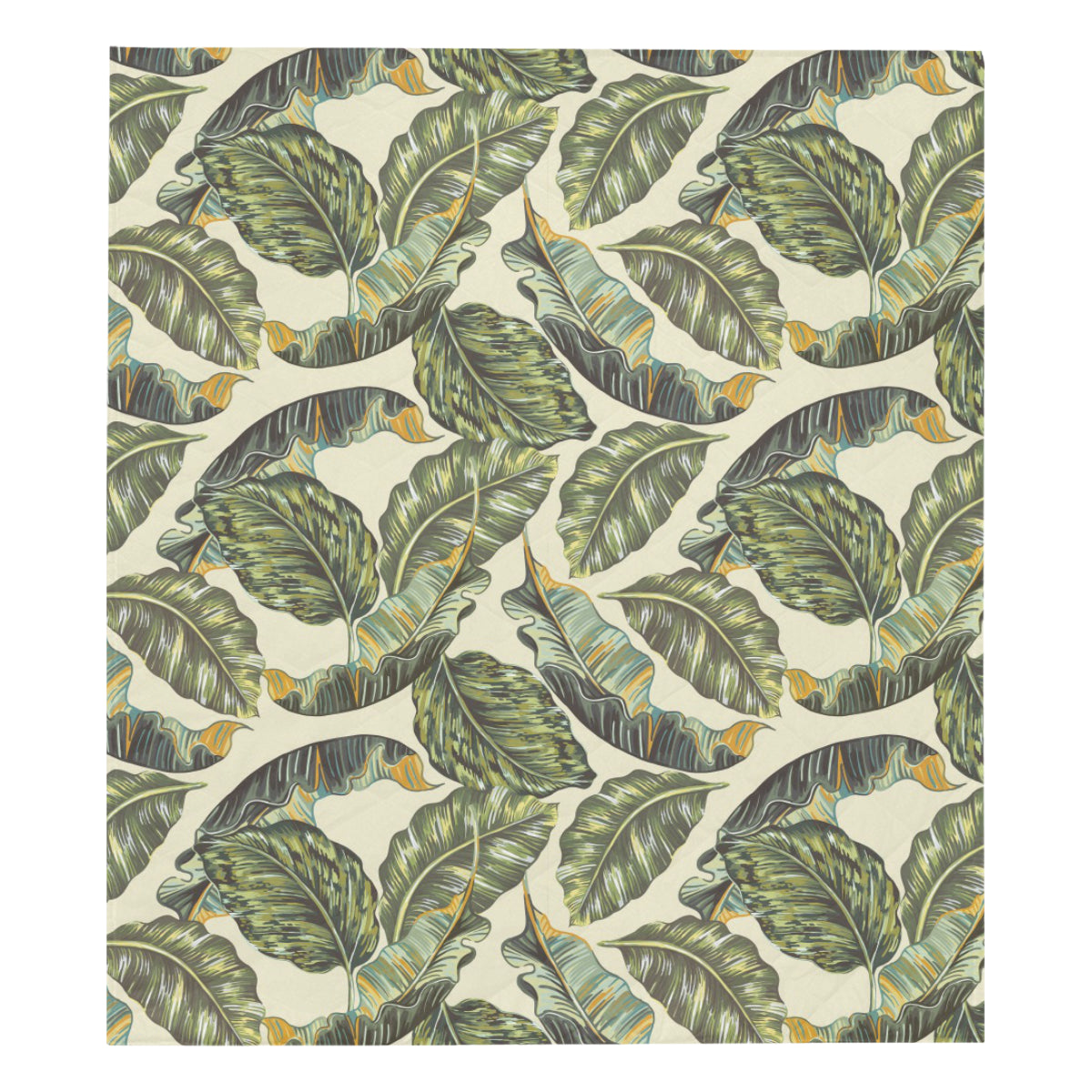 Banana Leaf Pattern Print Design BL08 Premium Quilt