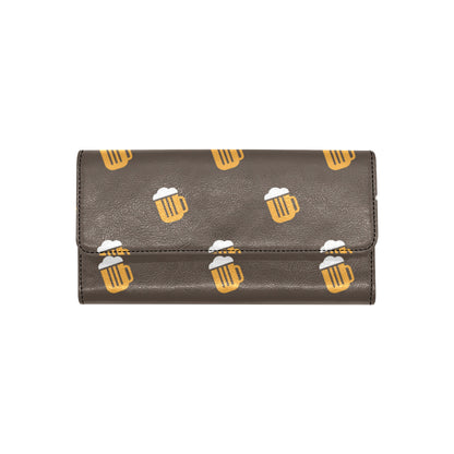 Beer Pattern Print Design 01 Women's Trifold Wallet