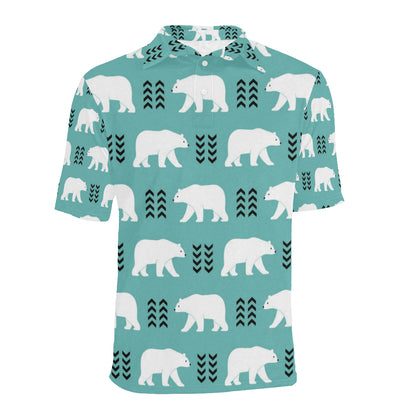 Polar Bear Pattern Print Design A05 Men Polo Shirt
