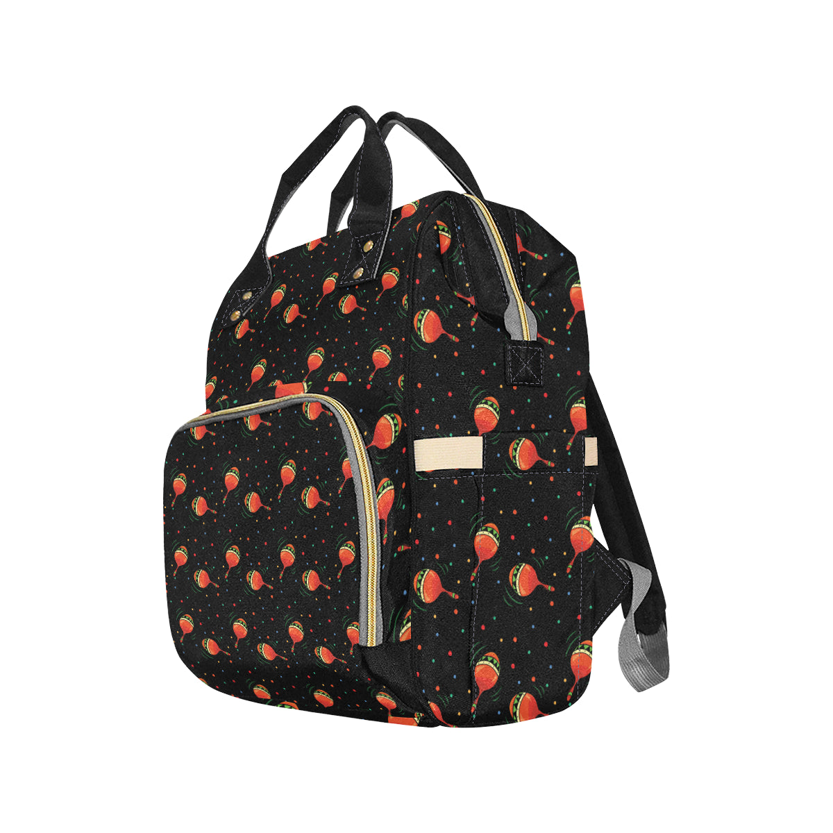 Maracas Pattern Print Design 03 Diaper Bag Backpack