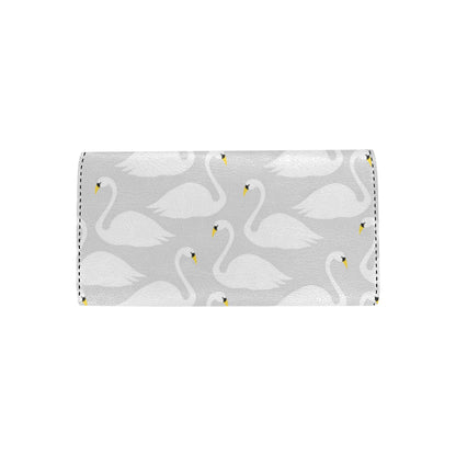 Swan Pattern Print Design 02 Women's Trifold Wallet