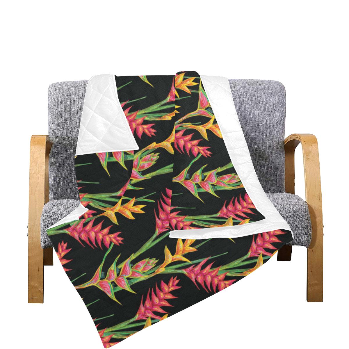 Heliconia Pattern Print Design HL01 Premium Quilt