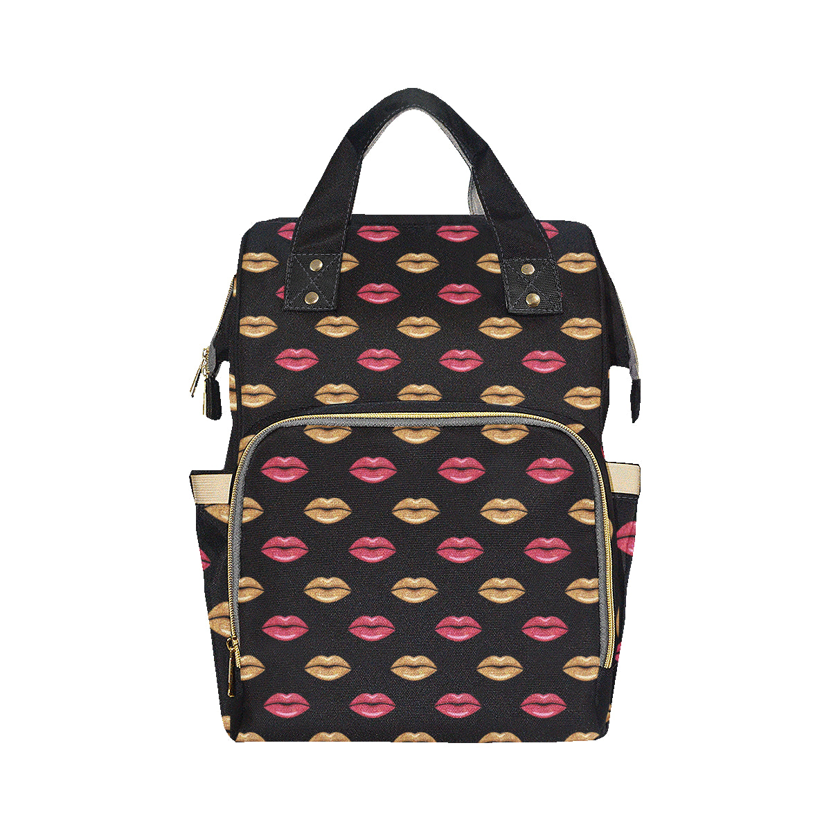 Lip Pattern Print Design 03 Diaper Bag Backpack