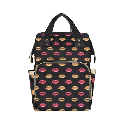 Lip Pattern Print Design 03 Diaper Bag Backpack