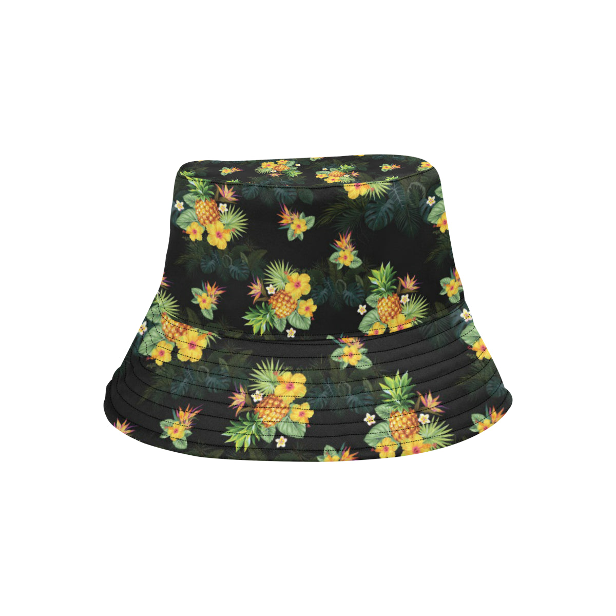 Pineapple Tropical Flower Print Pattern Unisex Bucket Hat