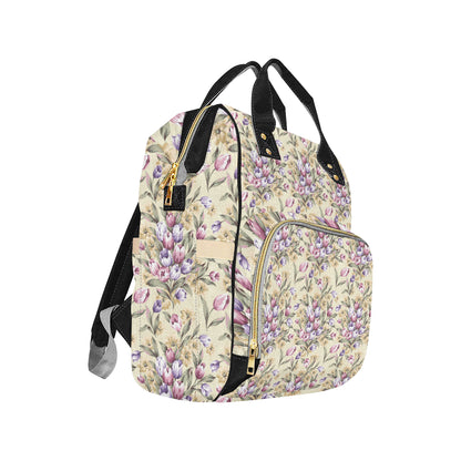 Tulip Pattern Print Design TP04 Diaper Bag Backpack