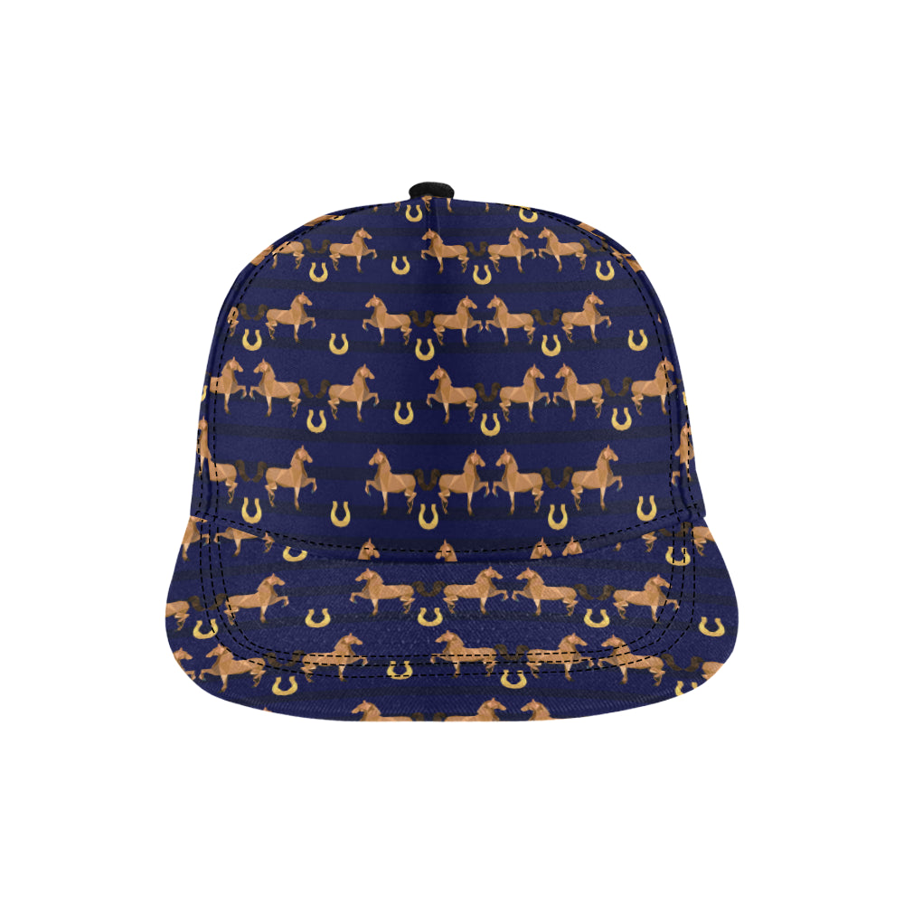 Horse Luxury Themed Pattern Print Snapback Cap