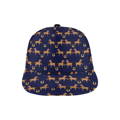 Horse Luxury Themed Pattern Print Snapback Cap