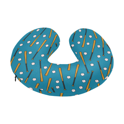 Baseball Pattern Print Design 01 U-Shaped Travel Neck Pillow