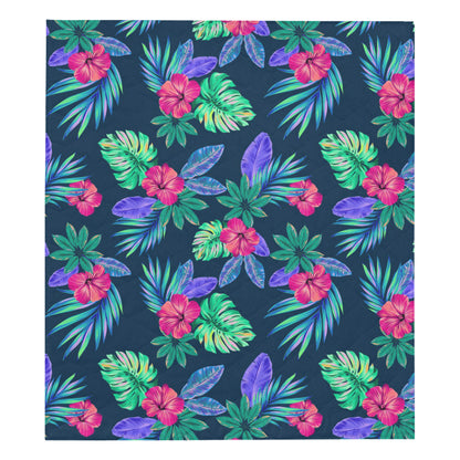 Tropical Flower Pattern Print Design TF09 Premium Quilt