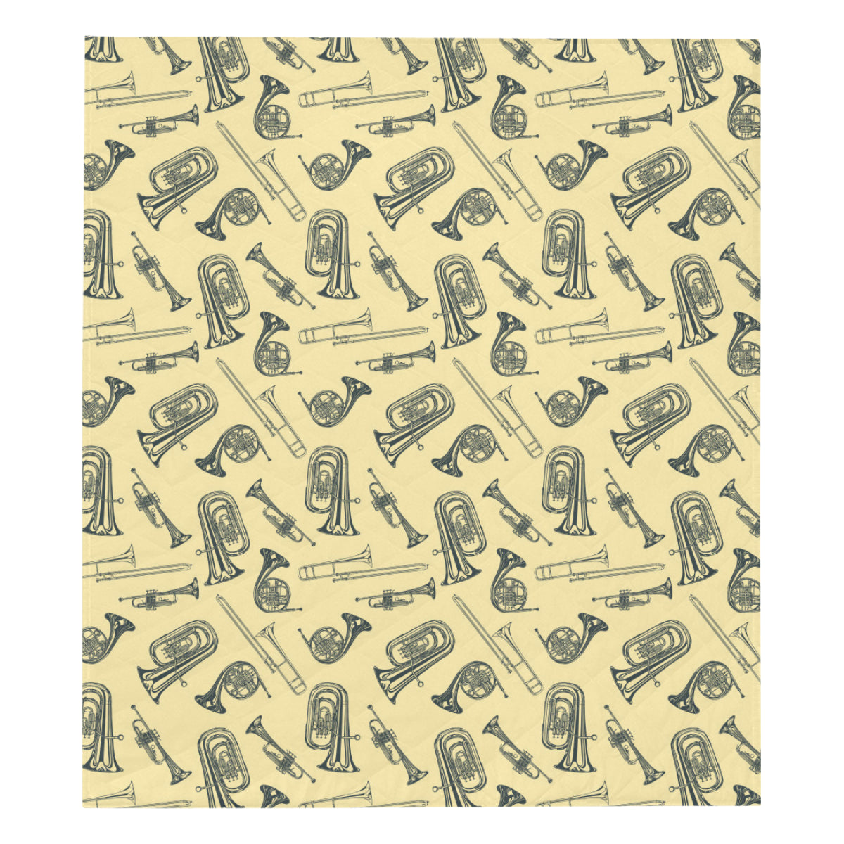 Tuba Pattern Print Design 01 Premium Quilt