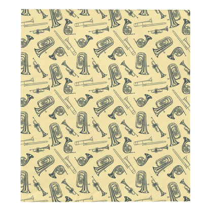 Tuba Pattern Print Design 01 Premium Quilt