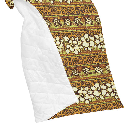 Hawaiian Themed Pattern Print Design H015 Premium Quilt