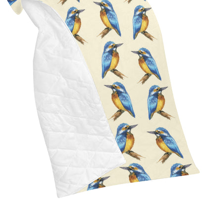 Kingfisher Pattern Print Design 01 Premium Quilt