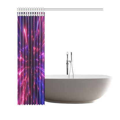 Celestial Purple Blue Neon Speed Light Shower Curtain