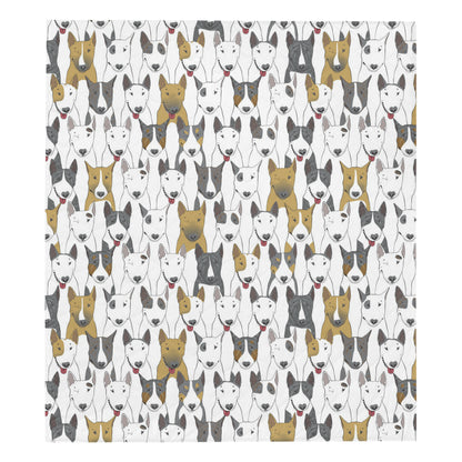 Bull Terriers Pattern Print Design 03 Premium Quilt