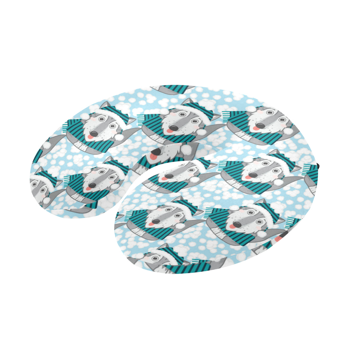 Alaskan Malamute Pattern Print Design 01 U-Shaped Travel Neck Pillow