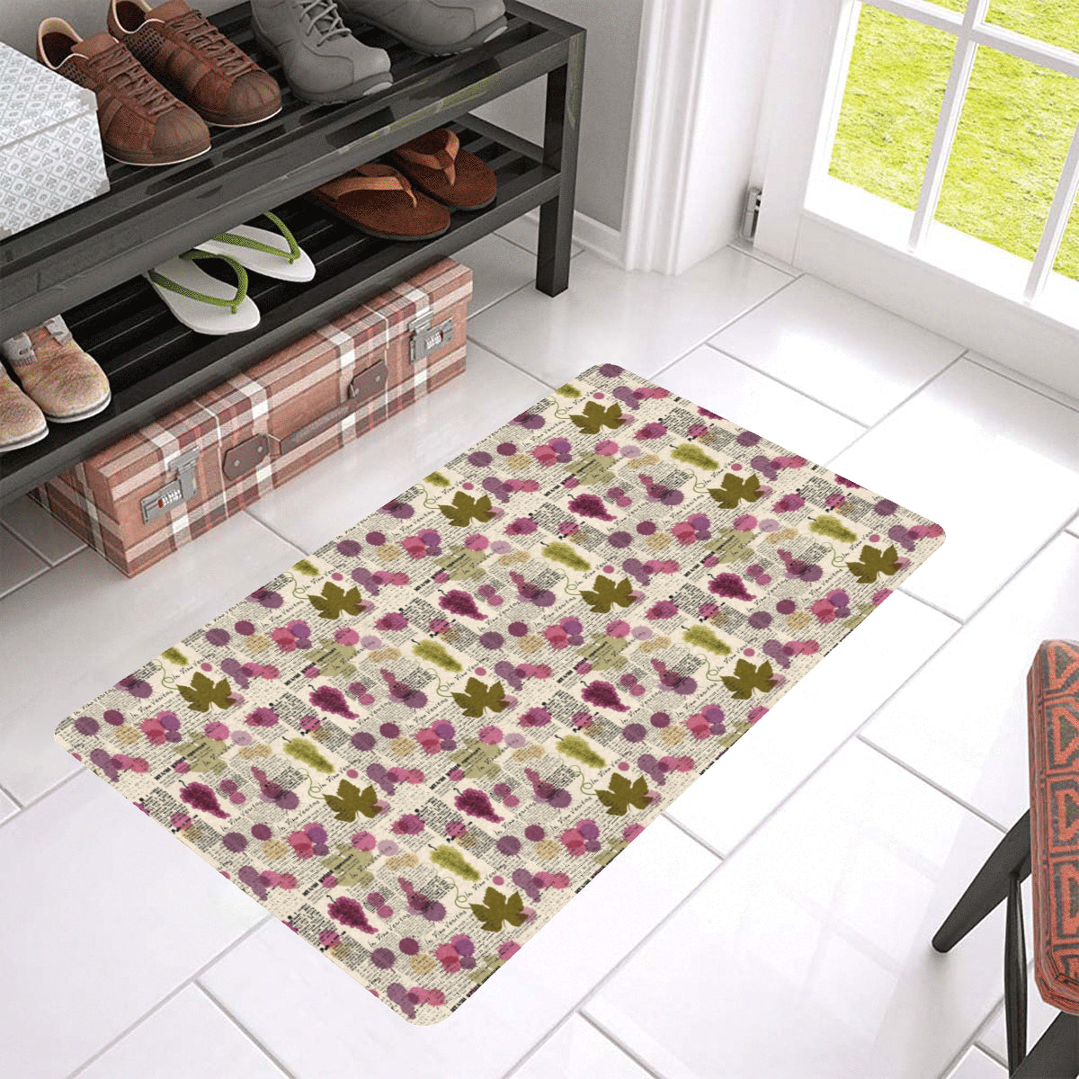 Wine Style Design Print Rubber Doormat