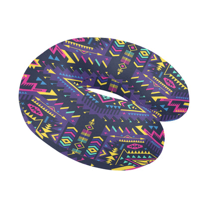 Aztec Pattern Print Design 07 U-Shaped Travel Neck Pillow