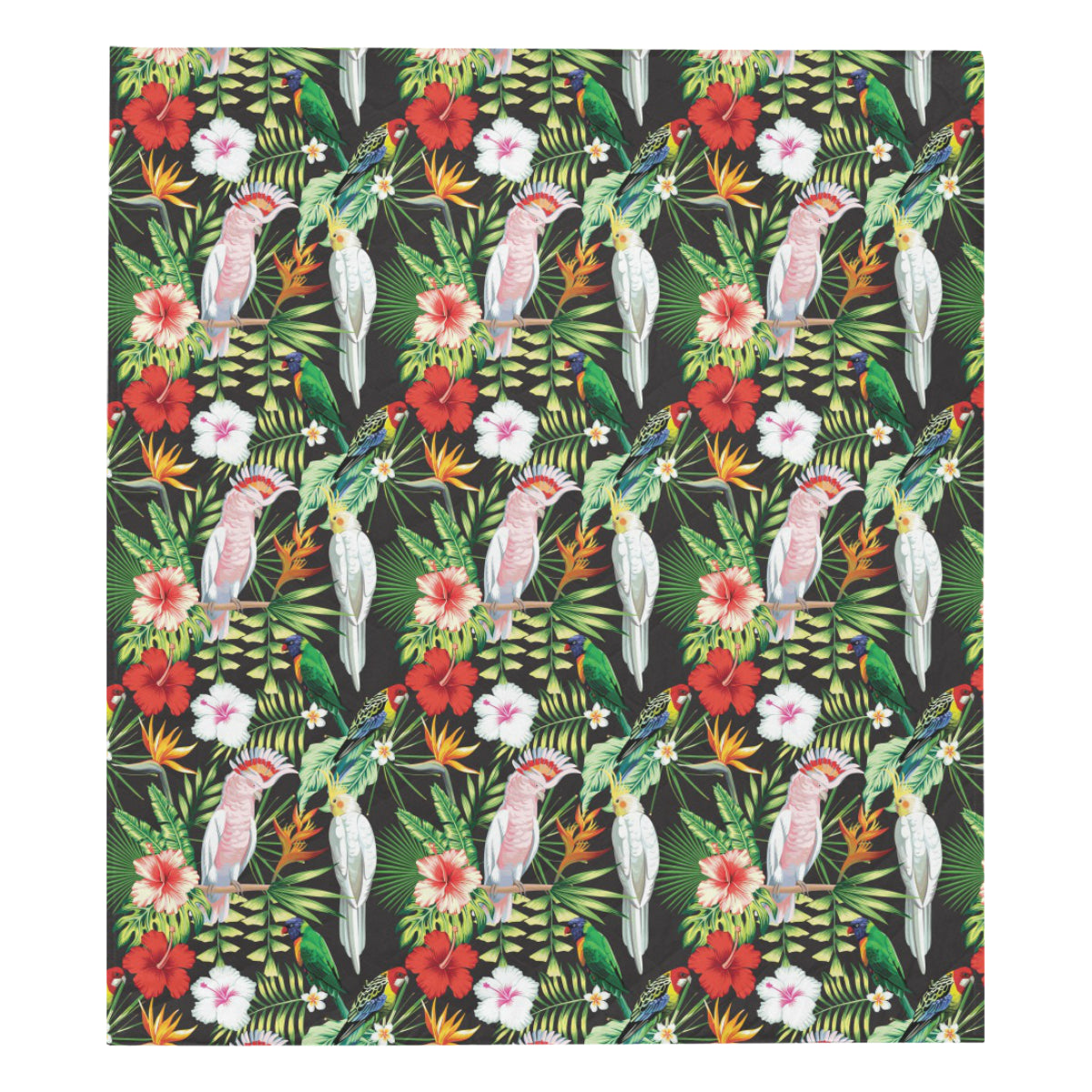 Tropical Flower Pattern Print Design TF03 Premium Quilt
