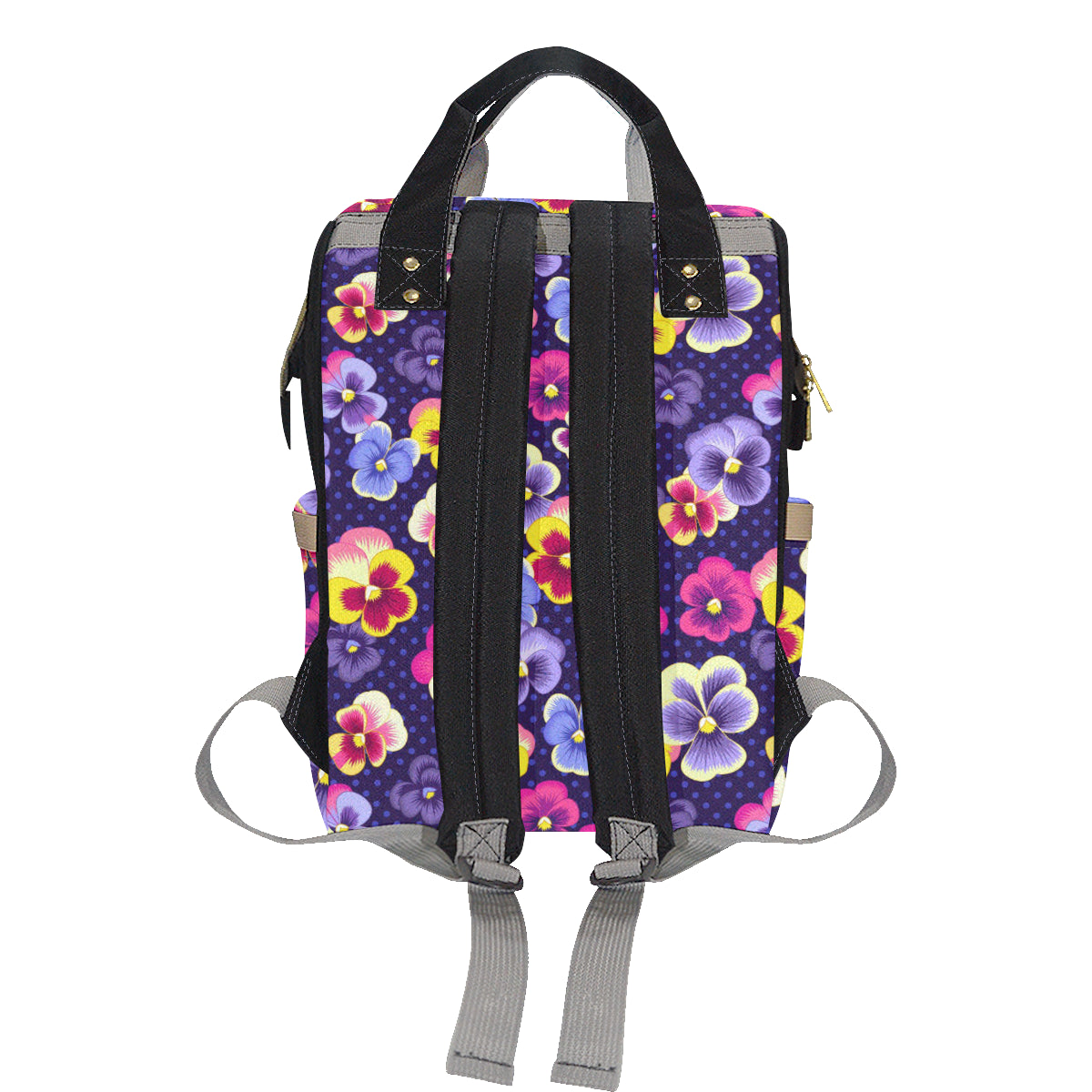 Pansy Pattern Print Design PS04 Diaper Bag Backpack