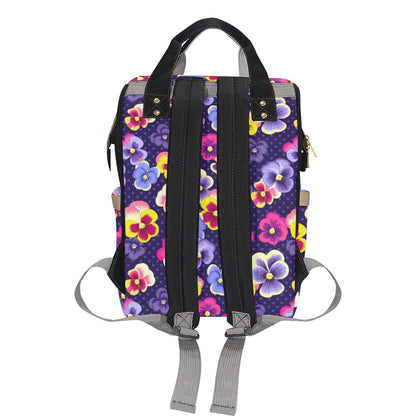 Pansy Pattern Print Design PS04 Diaper Bag Backpack