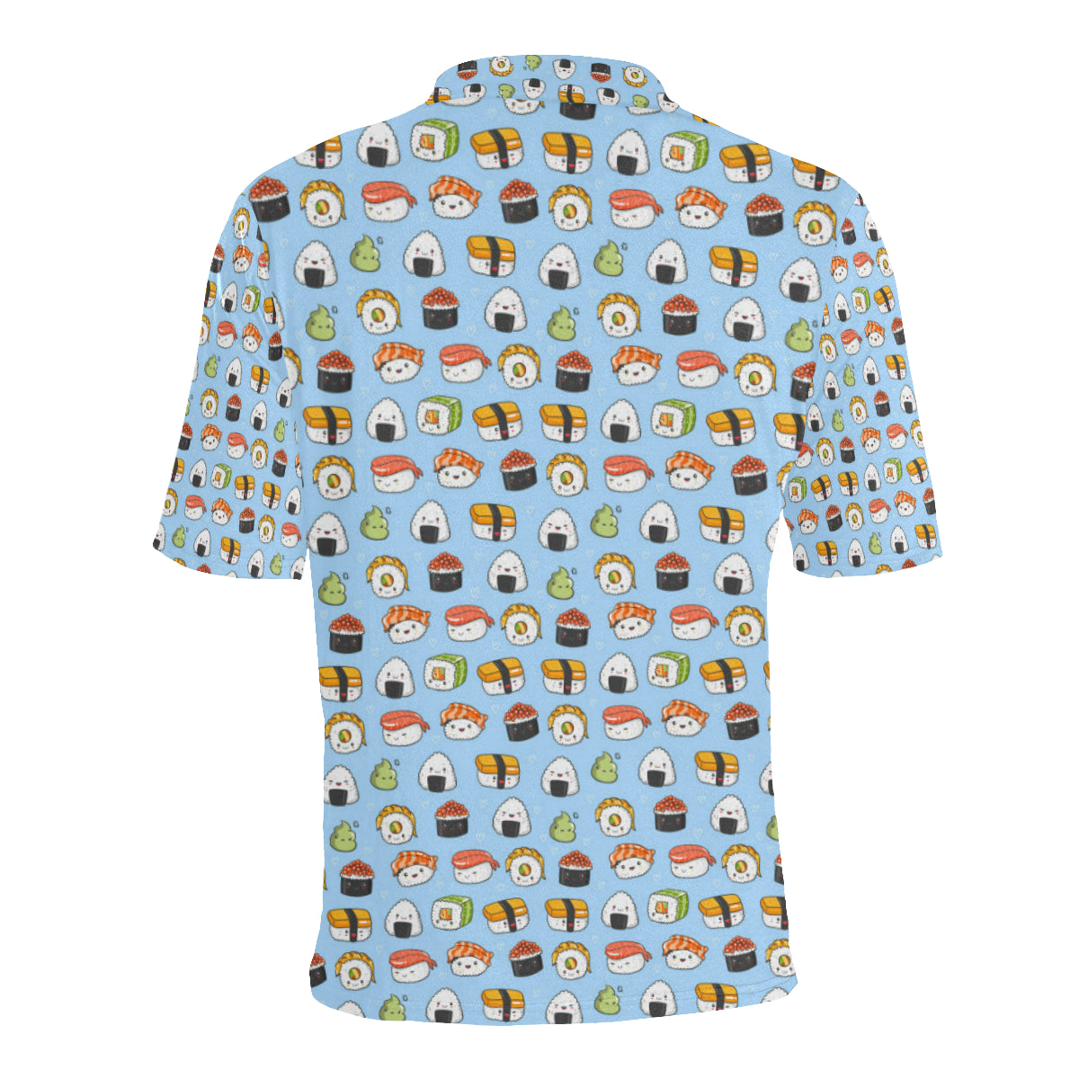 Sushi Cartoon Design Men Polo Shirt