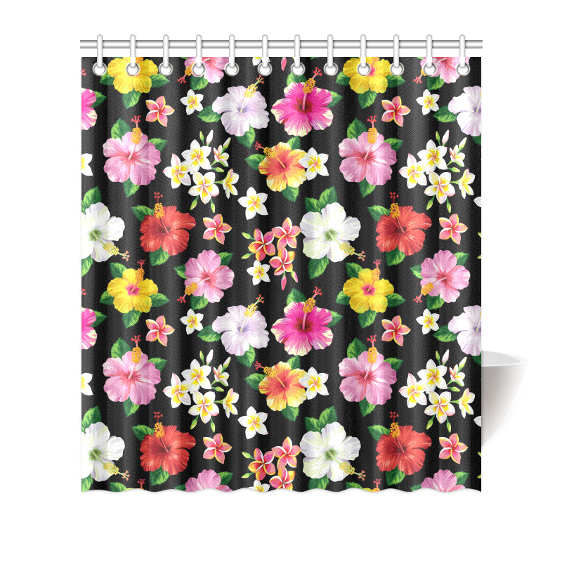Hibiscus Pattern Print Design HB025 Shower Curtain